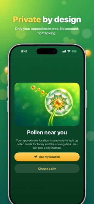 Pollen Radar: privacy
